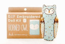 Load image into Gallery viewer, Small plushy Embroidery Kit - Made in Canada - Bat Owl Badger Moth Squirrel Otter
