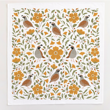 Load image into Gallery viewer, Quail Bird Cotton Tea Towel – Farmhouse Kitchen Decor