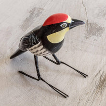 Load image into Gallery viewer, Handmade Acorn Woodpecker Ceramic Bird Figurine