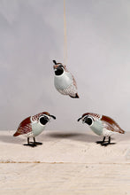 Load image into Gallery viewer, Hanging Quail - 2.5"H  -Carved Wooden Ornament