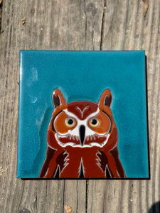 Hand painted Glazed Tile : Poppy - Quail - Roadrunner - Datura