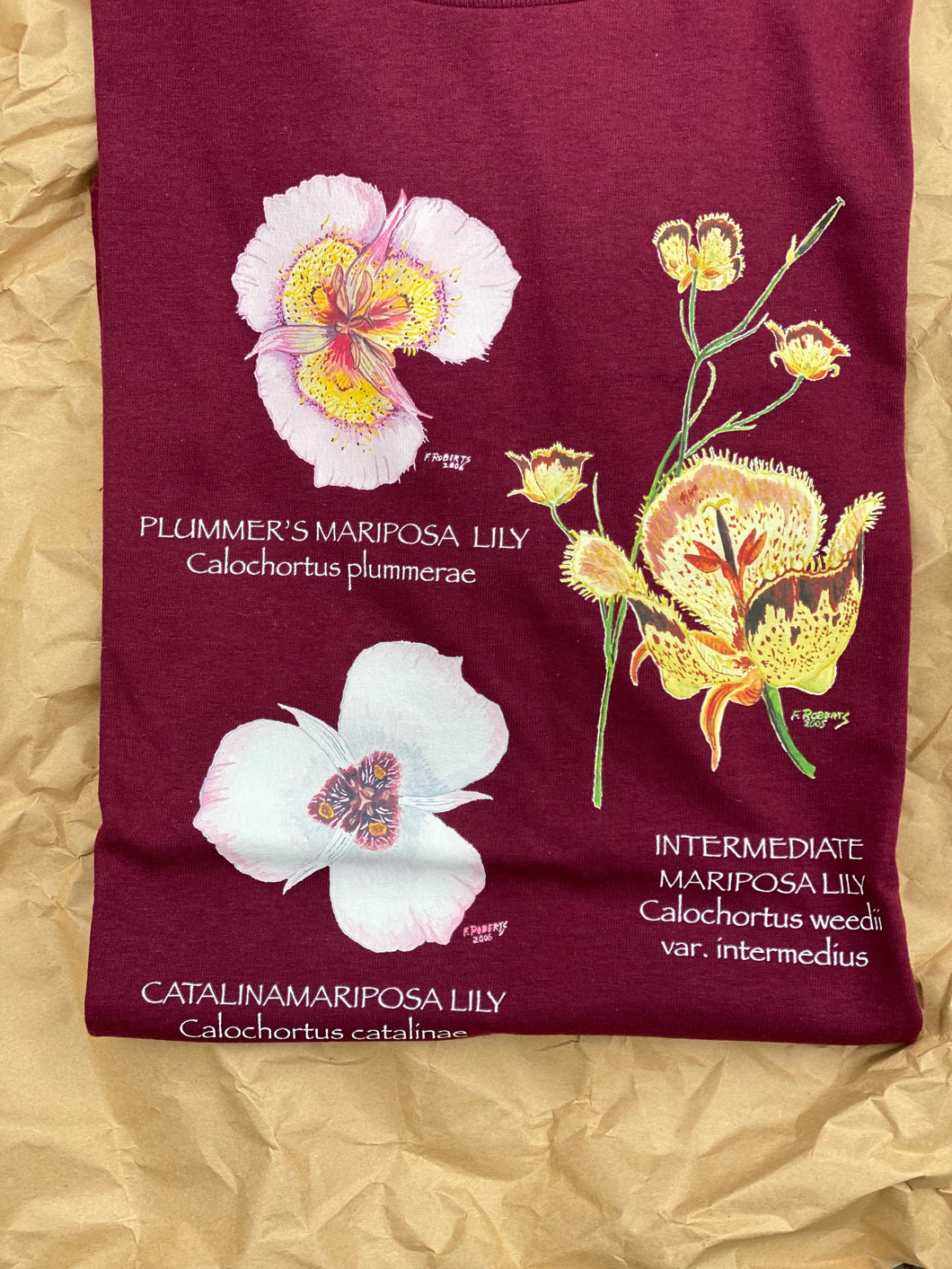 Mariposa Lily t-shirt by Fred Roberts Calochortus