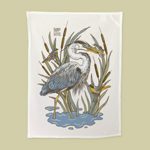 Load image into Gallery viewer, Tea Towel: LA River for Pasadena Audubon Great Blue Heron