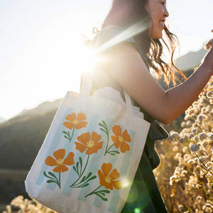 Poppy Stripe Tote