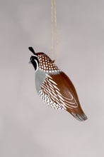 Load image into Gallery viewer, Hanging Quail - 2.5"H  -Carved Wooden Ornament