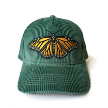 Load image into Gallery viewer, Monarch Butterfly Jumping Spider Corduroy Hat
