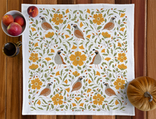 Load image into Gallery viewer, Quail Bird Cotton Tea Towel – Farmhouse Kitchen Decor