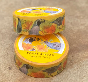 Washi Tape - Wildflowers Quail Poppy Monarch